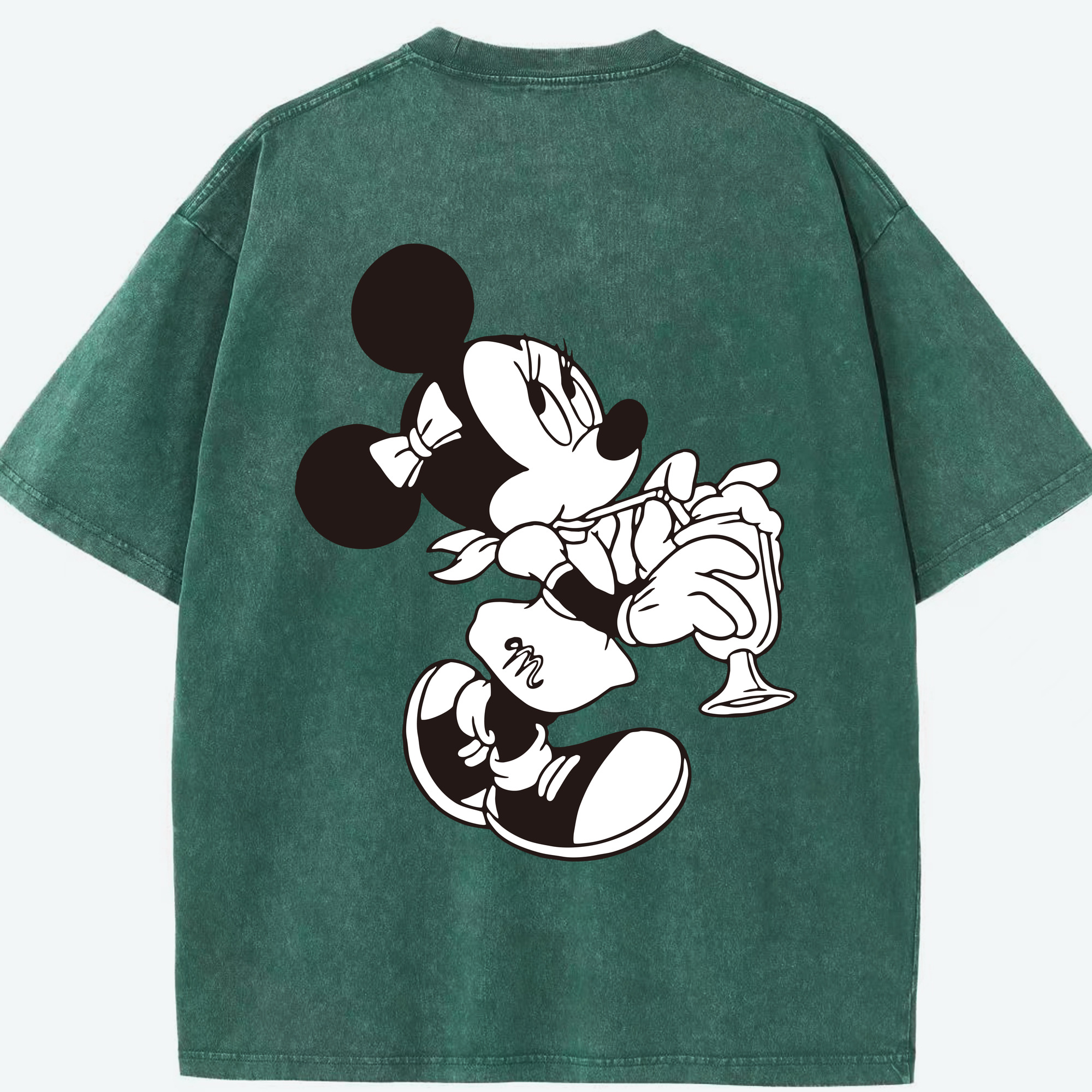 （画像用） ミッキーマウス Mickey Mouse 綿100% ヴィンテージ風 半袖Tシャツ（背面プリント）